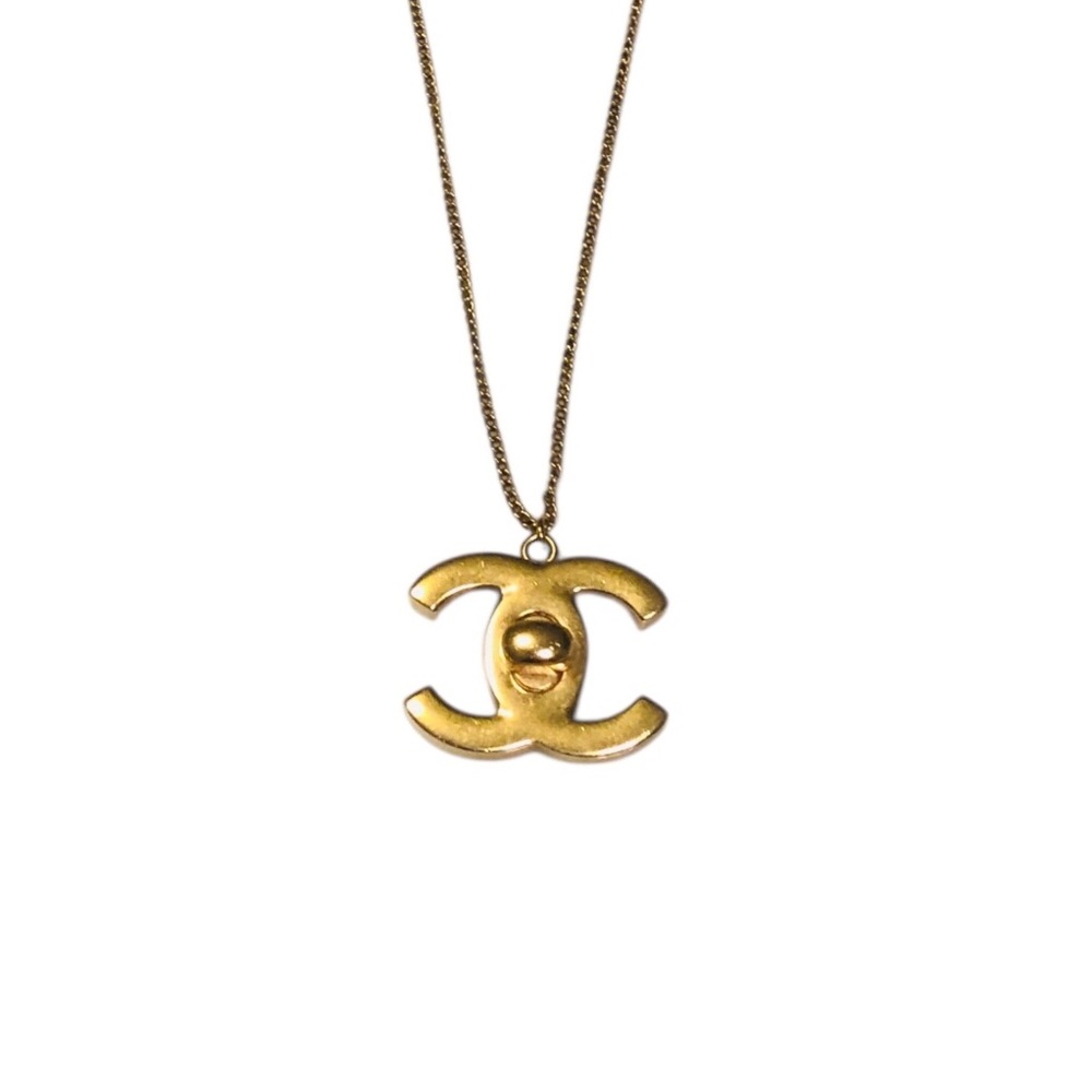 Authentic CHANEL Gold Logo Necklace